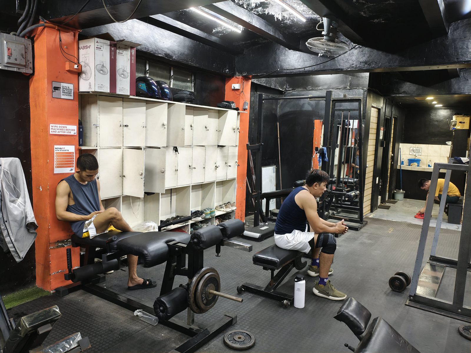 Lockers along the main gym floor